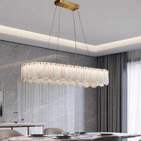 Lustre moderne en albâtre LED au design unique pour la décoration intérieure de la maison, de la villa et de la salle à manger