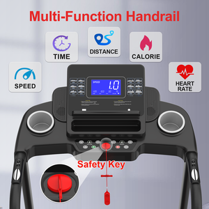 Tapis de course électrique pliable 2,5 CV pour entraînement <span class=keywords><strong>cardio</strong></span> à domicile, avec inclinaison automatique, robuste et puissant, idéal pour la maison et la salle de sport - Product Image 3