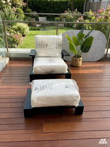 Modern Aluminum Leisure Single Seater Sofa Chair with <b>Footrest</b> for Outdoor & Indoor Use Living Room Apartment Patio Garden Beach - Product Image 3