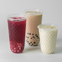 Gobelets en plastique PP en forme de U, imprimés sur mesure, résistants à la chaleur, 500 ml/700 ml, jetables, pour boba, café, desserts, avec couvercle