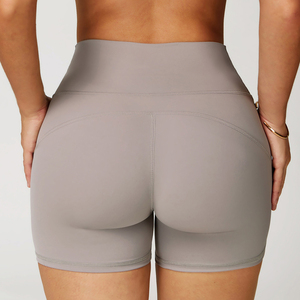 Phụ Nữ Của Cao Eo Nhanh Chóng Khô Quần Short Tập Thể Dục Không-Phía Trước Đường May Co Giãn Nén Cộng Với Kích Thước Yoga Quần Short Với Biểu Tượng Tùy Chỉnh - Product Image 6