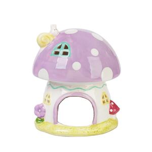 Decoratief Paddenstoelontwerp Keramische Vogel Hamster Klein Dierenhuis - Product Image 5