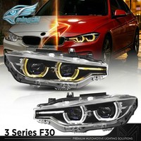 Phares LED Laser pour Série 3 F30 F31 F35 M3 F80 2013-2018, Haute Luminosité 8000lm 12V, DRL Jaune & Blanc