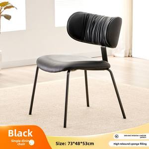 घर के फर्नीचर के लिए बैकरेस्ट के साथ हल्के लक्जरी आधुनिक कॉम्पैक्ट डाइनिंग चेयर - Product Image 3