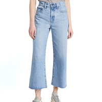 Jean denim pour femmes, modèle à la mode, confortable, taille moyenne, pantalon à pattes d'éléphant, solide et évasé, à la cheville