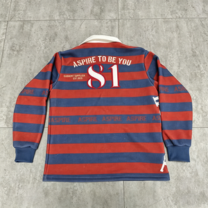 เสื้อโปโลแขนยาวทรงแร็กแลนผ้าวาฟเฟิลเนื้อหนา สไตล์สตรีทแวร์ลำลองสำหรับผู้ชาย - Product Image 2