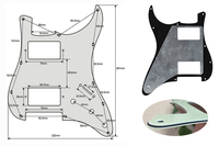 Plaques de guitare ST 4Ply Tortoise Shell HH St Guitar Pickguard pour pièces de rechange de guitare électrique st