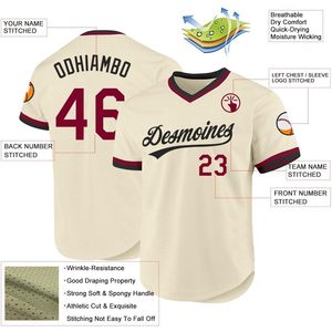 Camiseta de Béisbol FOXA Personalizada con Cuello en V, Transpirable, Uniforme del Equipo Desmoines para Hombre, Camiseta Deportiva Retro - Product Image 1