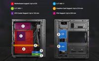Matte Black Desktop PC Case High Airflow Micro ATX Computer Chassis with Front Type-C USB 3.0 Ports for Office Home Business