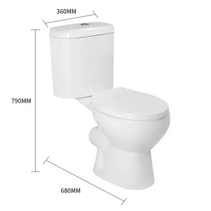 Vente en gros d'usine, toilettes en céramique à double chasse, design moderne, montage au sol, commerce extérieur, utilisation en hôtel - Product Image 3