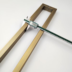 モダンな高級SS304研磨ドアハンドル、豪華な16インチ（400mm）バックツーバックホテルオフィスガラスドアノブ - Product Image 3