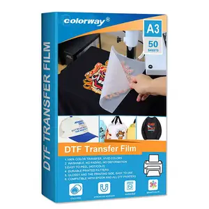 A4 DTF Transfer Film Cold & Hot Peel Printable Clear PET Heat Transfer Film for Textile, Polyester, Cotton etc