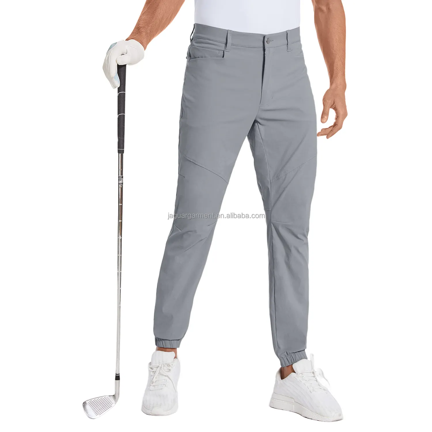 Biểu Tượng Tùy Chỉnh Polyester Spandex Mùa Đông Màu Grey Làm Việc Quần Túi Bên Quần Người Đàn Ông Văn Phòng Quần Golf Cho Nam Giới