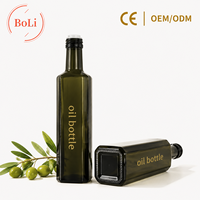 Bouteille d'huile d'olive mate de qualité supérieure en verre noir 750 ml pour marque d'huile d'olive haut de gamme