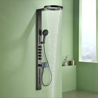 Système de douche mural de luxe Maestro Spectrum en laiton avec affichage numérique LED, multifonction, cascade et pluie, pour salle de bain