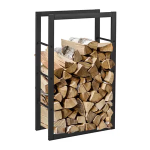 FR003 60x25x100cm厘米木柴原木架金属木柴架简易稳定储物架木质展示架