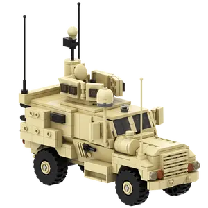 GoldMoc Army Vehicle MOC-67376 4x4 MRAP Blocks Model Military Car Bricks DIY Blocks Toys Plastic Building Block