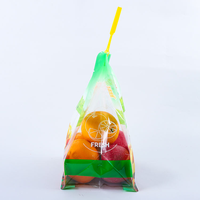 Sac d'emballage pour fruits en plastique transparent RDY avec poignée, imprimé sur mesure, pour produits frais en supermarché