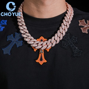 Hip Hop Style 21mm Heavy 925 Sterling Silver Rose Gold Plated Moissanite Cuban Link <b>Chain</b> Necklace Men's <b>Iced</b> <b>Out</b> Jewelry - Product Image 1
