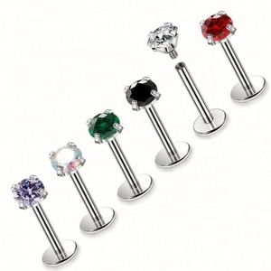 เครื่องประดับเจาะร่างกายแบบลาเบรต์สำหรับเด็ก ปี 2024 ได้รับการรับรองมาตรฐาน ASTM ชุบทอง วินเทจ ไทเทเนียม ประดับเพทายหลากสี F136 G23 - Product Image 2