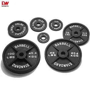 DW SPORTS Hot Sale Wholesale High Quality standard 45lbs cast iron weight plates