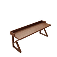 DISHI Bureau long en bois massif de style nordique, tout en bois massif, salon, grande table à plateau, table de bureau double, table d'étude pour étudiants