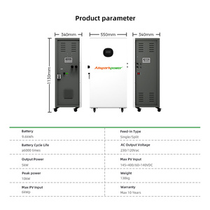 ระบบจัดเก็บพลังงานภายในบ้าน Allsparkpower AP-5096 แบตเตอรี่ลิเธียม คลื่นไซน์บริสุทธิ์ กำลังไฟฟ้าต่อเนื่อง 5KW ความจุ 9.6KWH มาตรฐาน IP65 ออลอินวัน - Product Image 3