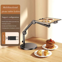 Support de téléphone portable de bureau, tablette, support métallique à bras articulé, flexible, multi-angles, réglable en hauteur, rotatif, pour la prise de vue en direct, bureau