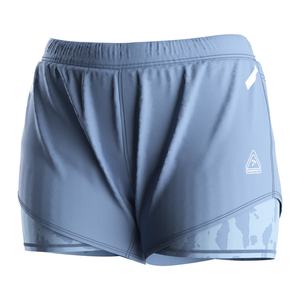 Conjunto Deportivo para Mujer, Camiseta de Compresión Azul y Pantalones Cortos 2 en 1, Transpirable, para Gimnasio, Ejercicio y Entrenamiento - Product Image 3