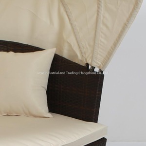 Cama Redonda de Ratán Sintético para Exteriores, Moderna y Elegante, con Toldo, para Jardín, Hotel, Balcón, Patio, Muebles de Exterior - Product Image 5