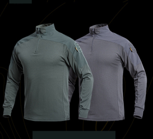 Fabricantes de camisetas tácticas de <span class=keywords><strong>manga</strong></span> <span class=keywords><strong>larga</strong></span> transpirables personalizadas para hombres camisetas de nailon de cuello redondo para caza combate elástico Ripstop - Product Image 4