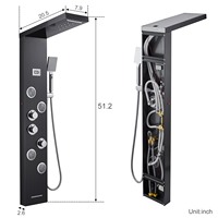 Ensemble de douche de salle de bain pluie LED colonne de tour de douche murale multifonction