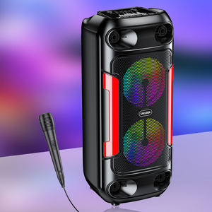 Altavoz Inalámbrico Portátil KAKUSIGA con Bluetooth 5.2, Luces de Colores, Reproductor de Audio de 4 Pulgadas*2, Karaoke, Altavoz Doble para Exteriores con Micrófono - Product Image 4