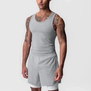 OEM Supplier Casual Knitted Breathable <b>Singlet</b> Fitness Polyester Workout Slim Fit Tank Top <b>for</b> <b>Men</b> - Product Image 1
