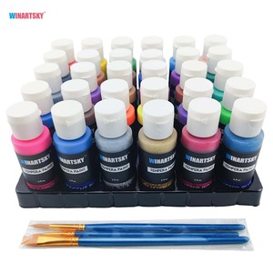 Juego de Pintura <span class=keywords><strong>Tempera</strong></span> Lavable de 30 Colores y 60 ml con 3 Pinceles para Niños, Pintura para Manualidades - Product Image 4