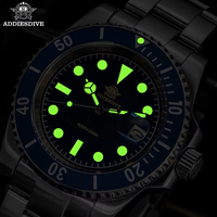Addiesdive 2054 Montre de Plongée Homme Tendance Unique à Quartz, Bracelet en Acier Inoxydable 316L, Date Lumineuse, Mouvement Japonais, Ensemble Montre Décontractée