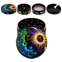 Accessoires pour fumeurs Broyeur d'herbes Broyeur personnalisé de qualité supérieure Broyeur d'herbes en métal à impression complète de différentes couleurs