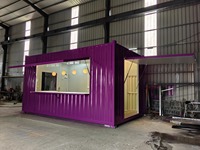 Conteneur mobile préfabriqué de 20 pieds pour restaurant, kiosque de restauration rapide, mini-conteneur d'expédition pour café-restaurant en vente