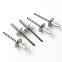 Rivets aveugles zingués avec tête de 0,196 po de diamètre, en acier aluminium, à extrémité scellée, étanches, type pop, 4,8 mm