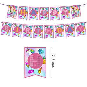 Décorations de fête <span class=keywords><strong>JoJo</strong></span>, fournitures pour fête d'anniversaire <span class=keywords><strong>JoJo</strong></span>, comprenant une bannière, des ballons, un topper pour gâteau et cupcakes, pour filles, thème Siwa. - Product Image 2