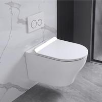 WC suspendu en céramique avec siphon en P, bidet à chasse d'eau sans rebord, réservoir encastré, ensemble cuvette de toilettes pour salle de bain