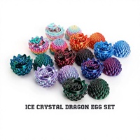 Ensemble d'œufs de dragon en cristal de glace, jouet fantastique, thème science-fiction, plastique, imprimé en 3D, créatif, jouet pour enfants, ornement, cadeau unisexe