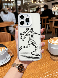 Funda Transparente Personalizada con Nombre y Número de Jugador de Fútbol, TPU para 17/16/15/14/13/12 Pro Max, Antigolpes, Antihuellas - Product Image 3