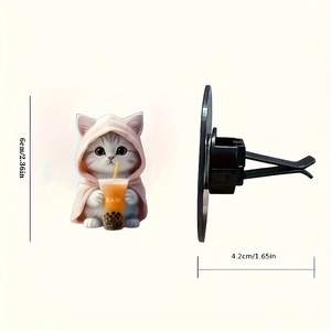 도매 귀여운 고양이 아크릴 차량용 방향제 롱래스팅 향기 벤트 클립 장식용 - Product Image 5