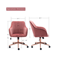 Chaise de bureau à domicile chaise de bureau d'ordinateur fauteuil velours avec socle en or rose nordique or chaise de bureau royale directeur exécutif