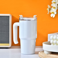 USA WAREHOUSE Gobelet isolé sous vide 20oz pour enfants Tasse à café de voyage à sublimation blanche avec poignée