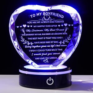 Gifts for <b>Wife</b> with Colorful LED Base Husband <b>Birthday</b> <b>Wife</b> Gift Ideas Romantic Crystal Keepsakes <b>Presents</b> for Valentine's Day - Product Image 1
