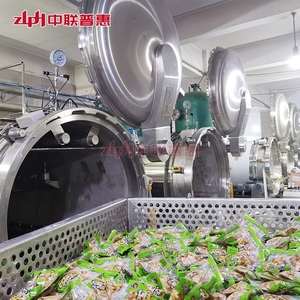 Waterimmersie-<span class=keywords><strong>retort</strong></span> voor collageenpeptide dranken in flessen, precies systeem voor nutraceutische productie - Product Image 1