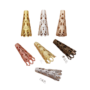 Plateau à <span class=keywords><strong>henné</strong></span> en tube creux plaqué cuivre, 7 couleurs, 22 mm de long, accessoires DIY, vente en gros - Product Image 1