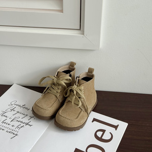 Bottes courtes rétro en cuir véritable pour enfants, automne-hiver, avec fermeture éclair, semelle souple en caoutchouc, faites à la main, mode scolaire - Product Image 3